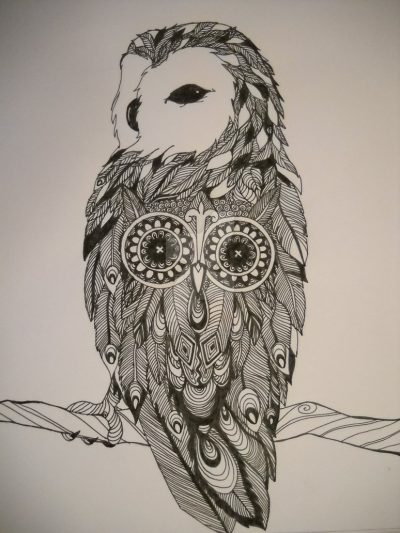 Abstract Owl, Symbolic Imagery, Visual Interpretation, Artistic Representation, Creative Design Drawing