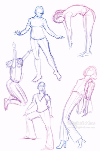 Action Pose, Dynamic Stance, Athletic Position, Motion Capture, Energetic Posture Drawing