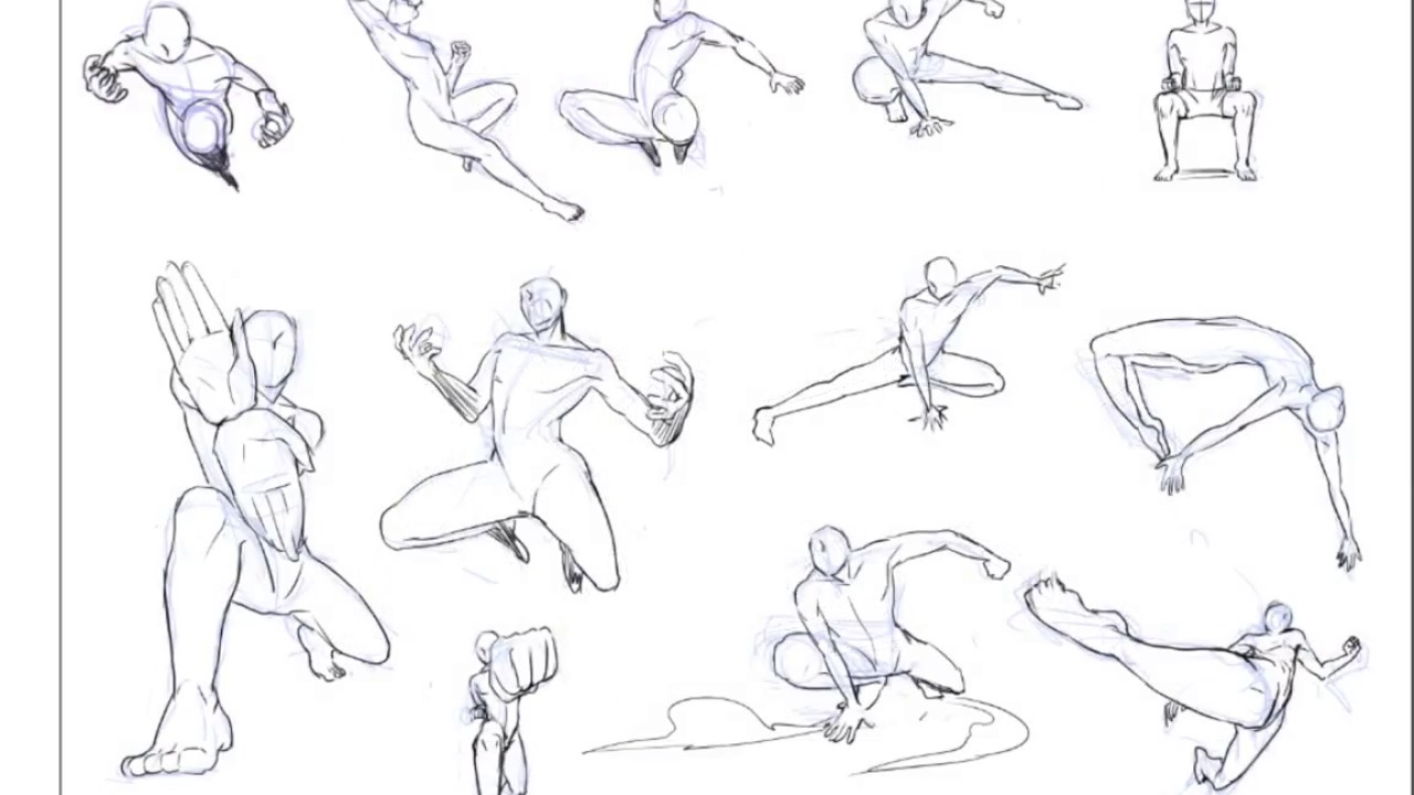 Action Poses Drawing Modern Sketch