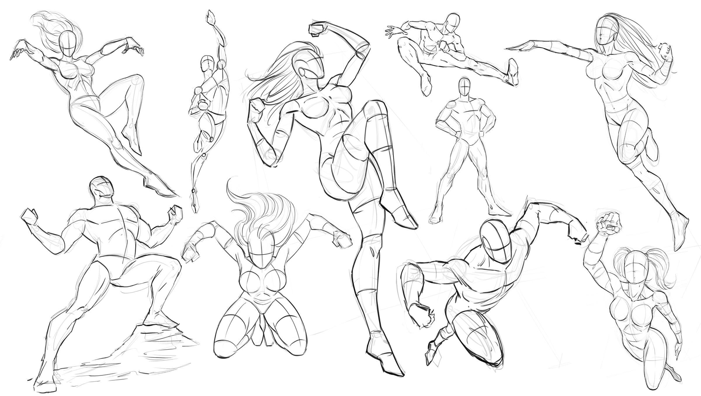 Action Poses Drawing Professional Artwork