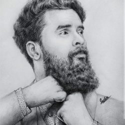 Actor Drawing Detailed Sketch