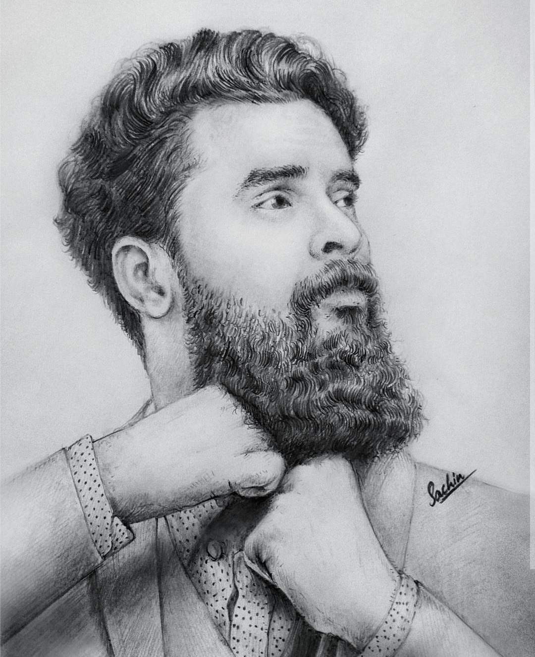 Actor Drawing Detailed Sketch