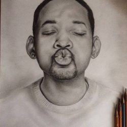 Actor Will Smith Drawing Modern Sketch