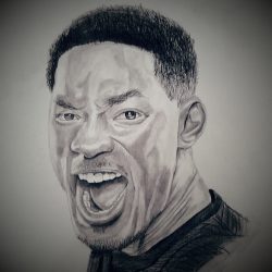 Actor Will Smith Drawing Realistic Sketch