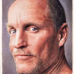 Actor Woody Harrelson Drawing Hand drawn