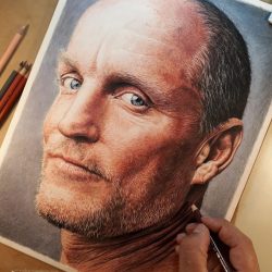 Actor Woody Harrelson Drawing Sketch