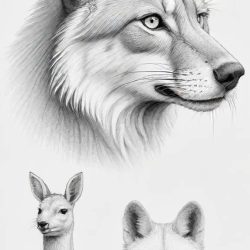 Aesthetic Animal Drawing Sketch Picture