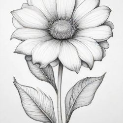 Aesthetic Flower Drawing Sketch Image