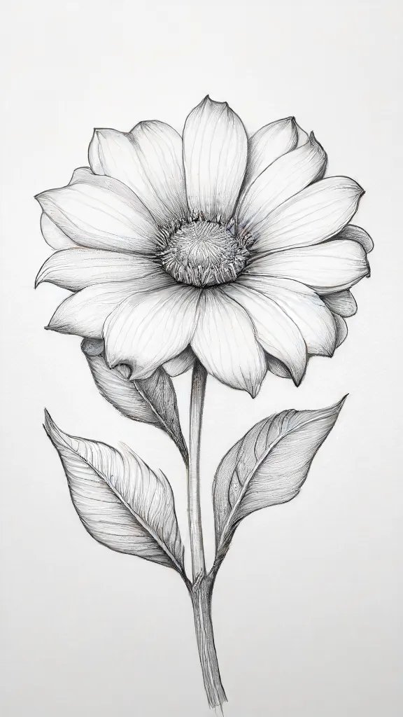 50 Easy Flower Pencil Drawings For Inspiration | Pencil drawings of flowers,  Flower sketches, Flower drawing
