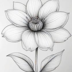 Aesthetic Flower Drawing Sketch Photo