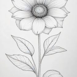 Aesthetic Flower Drawing Sketch Picture