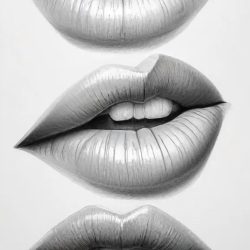 Aesthetic Lips Drawing Art Sketch Image