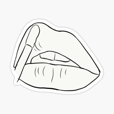 Aesthetic Lips, Chic Style, Plump Texture, Glossy Finish, Vibrant Color Drawing