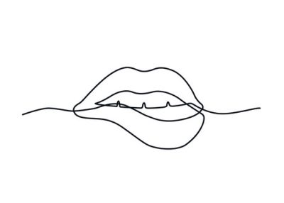 Aesthetic Lips, Soft Texture, Vibrant Colors, Glossy Finish, Bold Outline Drawing