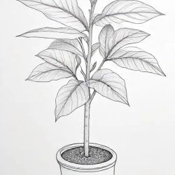 Aesthetic Plant Drawing Sketch Image