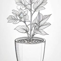 Aesthetic Plant Drawing Sketch Photo