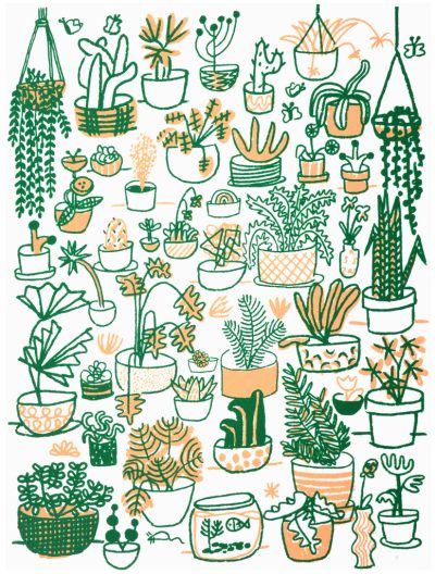 Aesthetic Plant, Stylish Decor, Nature Vibes, Serene Greens, Lush Foliage Drawing