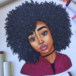 Afro Drawing Artistic Sketching