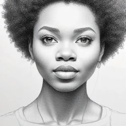 Afro Drawing Easy Sketch
