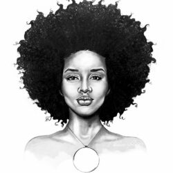 Afro Drawing Hand Drawn Sketch