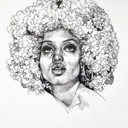 Afro Drawing Stunning Sketch