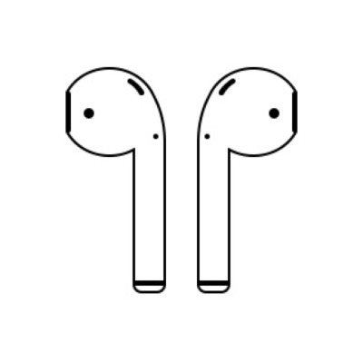 Airpods, Bluetooth, Wireless, Listening, Earbuds Drawing