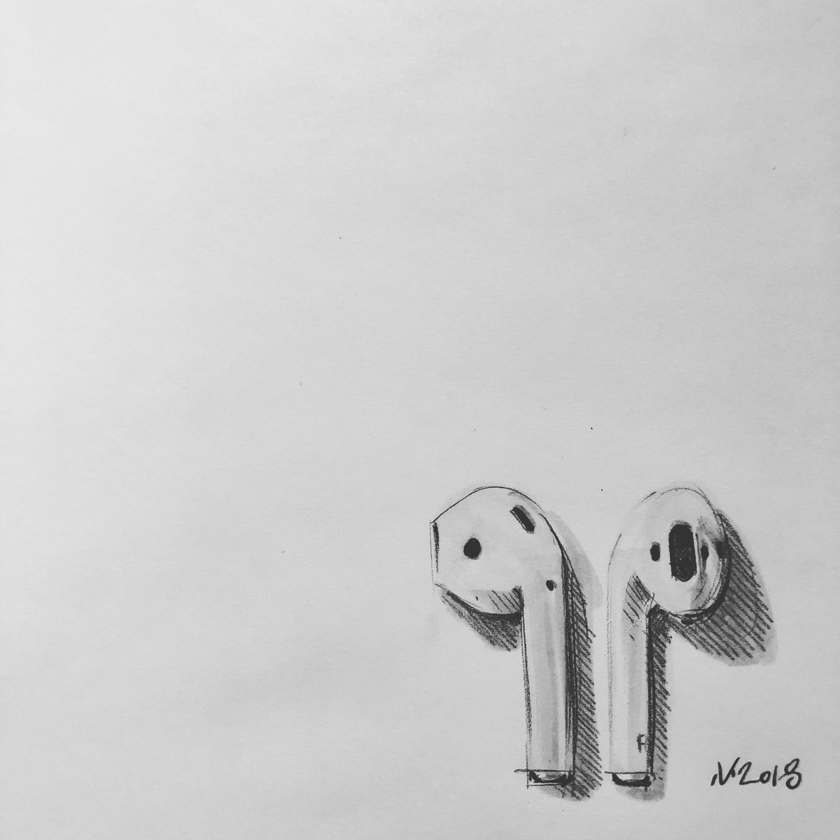 Airpods Drawing Realistic Sketch