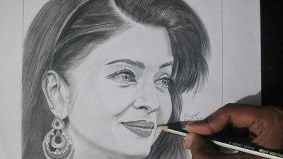 Aishwarya Rai, Film Actress, Beauty Icon, Miss World, Bollywood Star Drawing