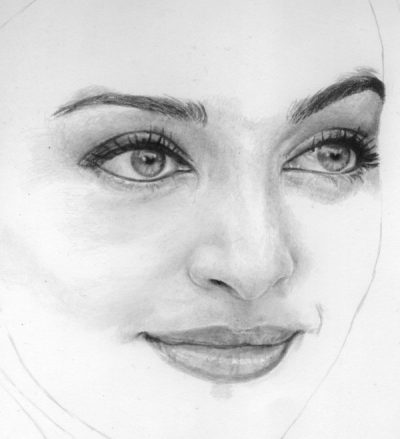 Aishwarya Rai, Bollywood Star, Miss World, Beauty Icon, Film Actress Drawing