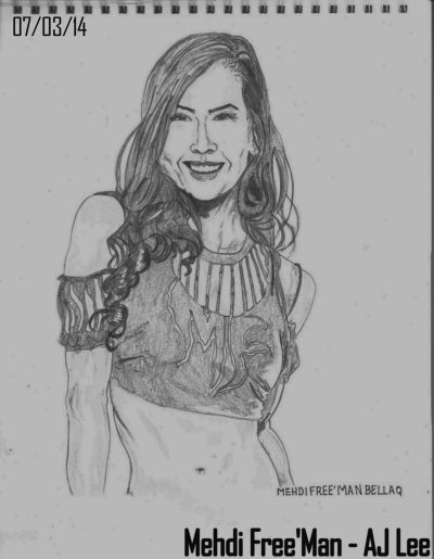 Aj Lee, WWE Legend, Sports Entertainer, Wrestling Icon, Diva Champion Drawing