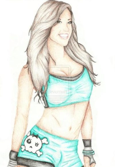 Aj Lee, Diva Champion, Empowering Figure, Sports Personality, Wrestling Star Drawing