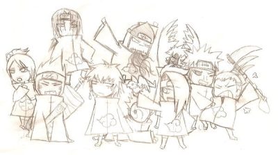 Akatsuki, Organization, Pursuit, Peace, Ninjas Drawing