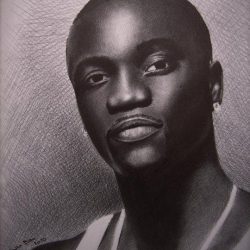 Akon Drawing Intricate Artwork