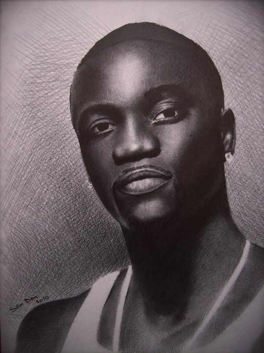 Akon Drawing Intricate Artwork