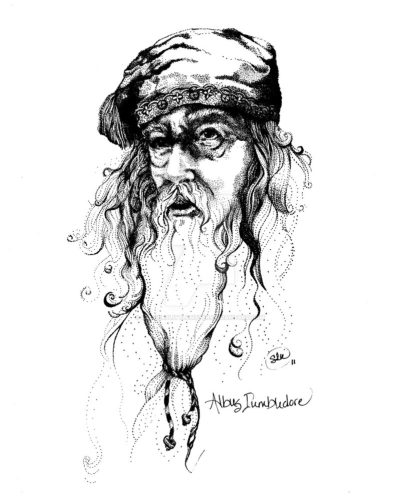 Albus Dumbledore, Leader, Powerful, Mentor, Wise, Enigmatic Drawing