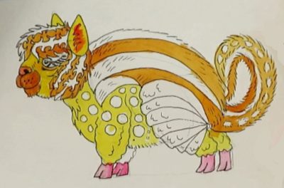 Alebrije, Colorful, Animal, Fantasy, Sculpture Drawing