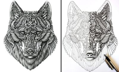 Alex Konahin, Surreal Art, Nature Themes, Intricate Illustrations, Detailed Linework Drawing