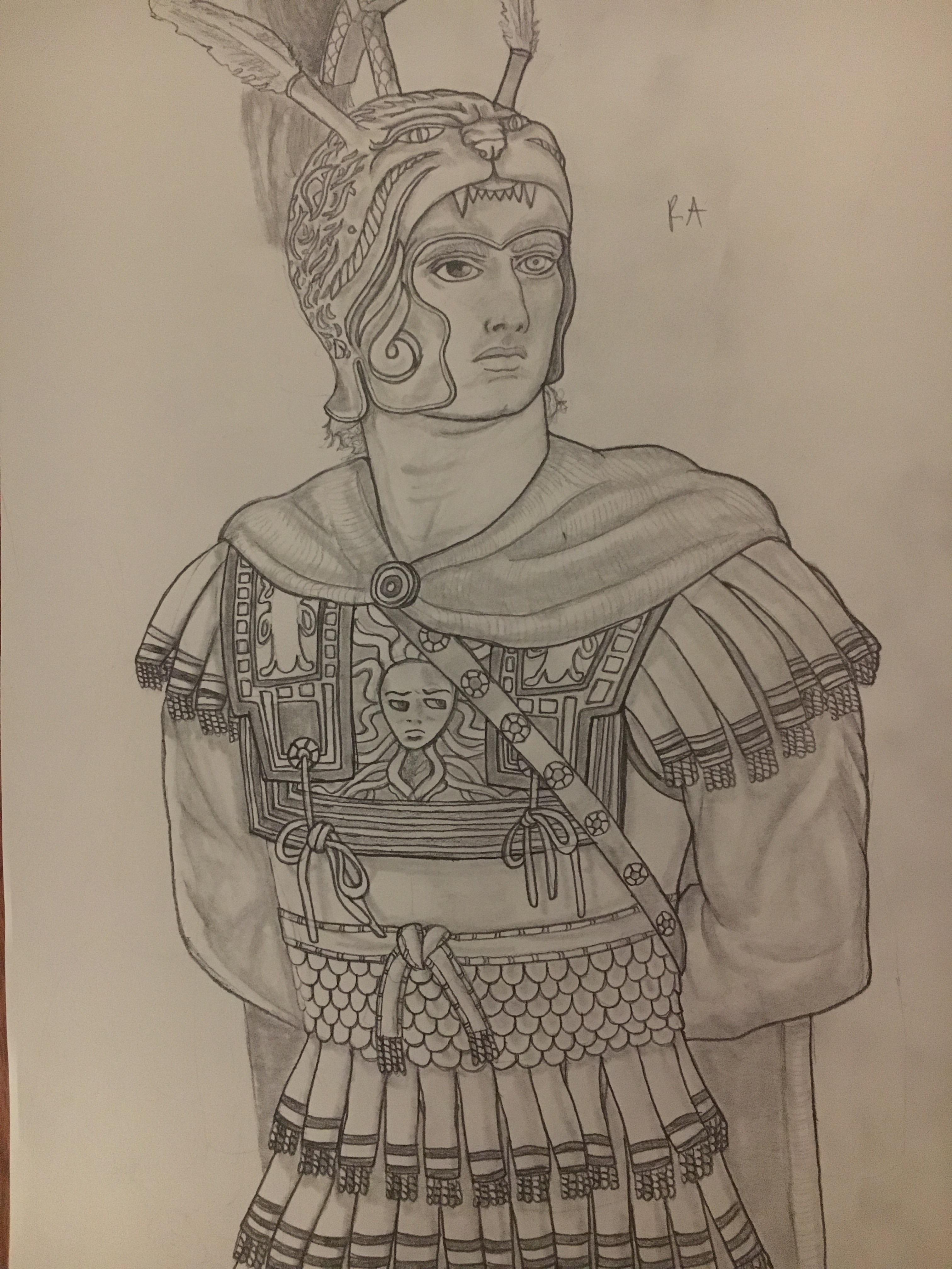Alexander The Great Drawing Hand drawn Sketch