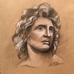 Alexander The Great Drawing Realistic Sketch