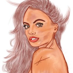 Alexandra Stan Drawing Intricate Artwork