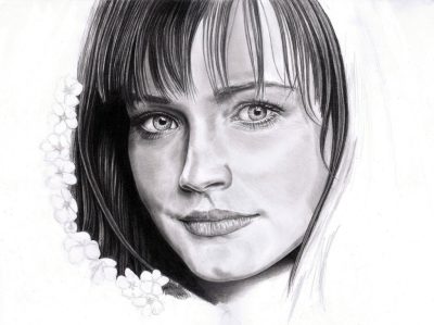 Alexis Bledel, Actress, Gilmore Girls, Model, The Handmaid’s Tale Drawing