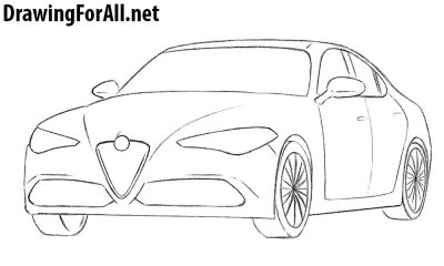 Alfa Romeo, Italian Design, Racing Heritage, Luxury Sedans, Performance Engineering Drawing