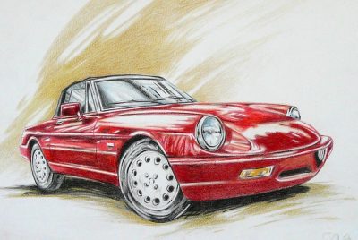 Alfa Romeo, Automotive Heritage, Performance Cars, Stylish Design, Italian Luxury Drawing