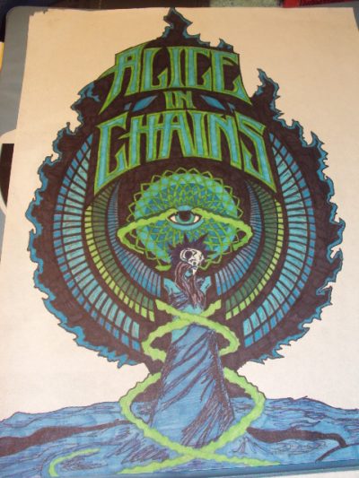 Alice In Chains, Seattle, Heavy Guitars, Grunge, Dark Themes Drawing