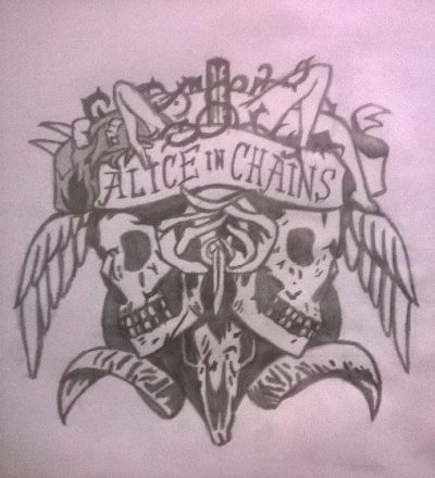 Alice In Chains, Alternative Rock, Grunge, Heavy Metal, Seattle Drawing