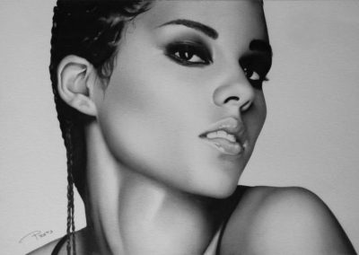 Alicia Keys, Iconic, Talented, Melodic, Empowering, Soulful Drawing