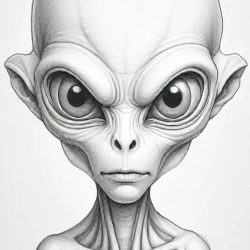 Alien Cartoon Drawing Art Sketch Image