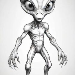 Alien Cartoon Drawing Easy Sketch