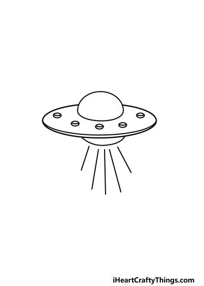 Alien Spaceship, Cosmic Vessel, Interstellar Explorer, Extraterrestrial Craft, UFO Encounter Drawing