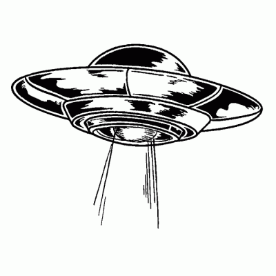 Alien Spaceship, Cosmic Vessel, Interstellar Explorer, Extraterrestrial Craft, UFO Encounter Drawing